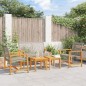 vidaXL Juego de bistro de 5 piezas ratán PE gris y madera de acacia