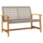 vidaXL Juego de bistro de 5 piezas ratán PE gris y madera de acacia