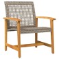 vidaXL Juego de bistro de 5 piezas ratán PE gris y madera de acacia
