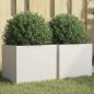vidaXL Jardineras 2 unidades acero laminado en frío blanco 32x30x29 cm