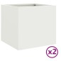 vidaXL Jardineras 2 unidades acero laminado en frío blanco 32x30x29 cm