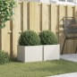 vidaXL Jardineras 2 unidades acero laminado en frío blanco 32x30x29 cm