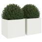vidaXL Jardineras 2 unidades acero laminado en frío blanco 32x30x29 cm