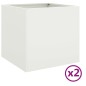 vidaXL Jardineras 2 unidades acero laminado en frío blanco 42x40x39 cm