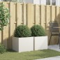 vidaXL Jardineras 2 unidades acero laminado en frío blanco 42x40x39 cm