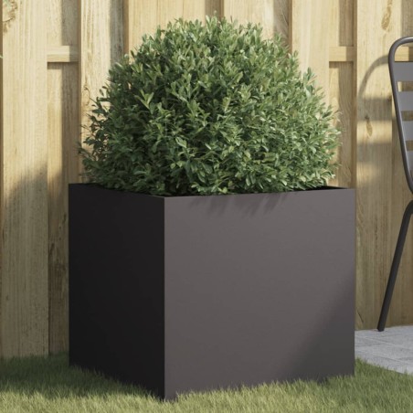 vidaXL Jardinera de acero laminado en frío negro 49x47x46 cm