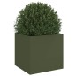 vidaXL Jardinera de acero laminado en frío verde oliva 49x47x46 cm vidaXL Jardinera de acero laminado en frío verde oliva 49x47x46 cm