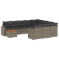 vidaXL Set de sofás de jardín 11 pzas y cojines ratán sintético gris vidaXL Set de sofás de jardín 11 pzas y cojines ratán sintético gris