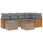 vidaXL Set sofás de jardín 7 piezas y cojines ratán sintético beige vidaXL Set sofás de jardín 7 piezas y cojines ratán sintético beige