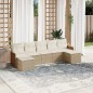 vidaXL Set sofás de jardín 7 piezas y cojines ratán sintético beige vidaXL Set sofás de jardín 7 piezas y cojines ratán sintético beige