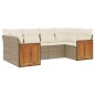 vidaXL Juego de sofás jardín con cojines 6 pzas ratán sintético beige vidaXL Juego de sofás jardín con cojines 6 pzas ratán sintético beige
