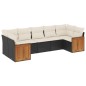 vidaXL Set de comedor de jardín 7 pzas y cojines ratán sintético negro vidaXL Set de comedor de jardín 7 pzas y cojines ratán sintético negro