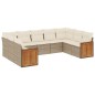 vidaXL Set de sofás de jardín 9 pzas con cojines ratán sintético beige vidaXL Set de sofás de jardín 9 pzas con cojines ratán sintético beige
