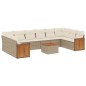 vidaXL Set de sofás de jardín 11pzas con cojines ratán sintético beige