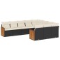 vidaXL Set de sofás de jardín 10 pzas cojines ratán sintético negro vidaXL Set de sofás de jardín 10 pzas cojines ratán sintético negro