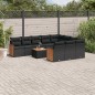 vidaXL Set de sofás de jardín 11 pzas y cojines ratán sintético negro vidaXL Set de sofás de jardín 11 pzas y cojines ratán sintético negro