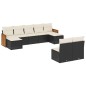 vidaXL Set de sofás de jardín 8 piezas y cojines ratán sintético negro vidaXL Set de sofás de jardín 8 piezas y cojines ratán sintético negro