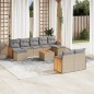 vidaXL Juego de sofás jardín con cojines beige 10 pzas ratán sintético vidaXL Juego de sofás jardín con cojines beige 10 pzas ratán sintético
