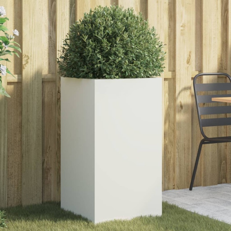 vidaXL Jardinera de acero laminado en frío blanco 42x38x75 cm vidaXL Jardinera de acero laminado en frío blanco 42x38x75 cm