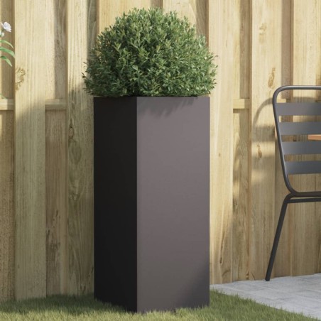 vidaXL Jardinera de acero laminado en frío negro 32x27,5x75 cm