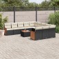 vidaXL Set de sofás de jardín 12 piezas cojines ratán sintético negro vidaXL Set de sofás de jardín 12 piezas cojines ratán sintético negro