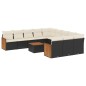 vidaXL Set de sofás de jardín 12 piezas cojines ratán sintético negro vidaXL Set de sofás de jardín 12 piezas cojines ratán sintético negro