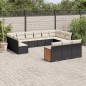 vidaXL Set de sofás de jardín y cojines 13 pzas ratán sintético negro vidaXL Set de sofás de jardín y cojines 13 pzas ratán sintético negro