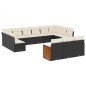 vidaXL Set de sofás de jardín y cojines 13 pzas ratán sintético negro vidaXL Set de sofás de jardín y cojines 13 pzas ratán sintético negro
