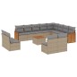 vidaXL Set sofás de jardín con cojines 13 pzas ratán sintético beige vidaXL Set sofás de jardín con cojines 13 pzas ratán sintético beige