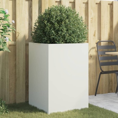 vidaXL Jardinera de acero laminado en frío blanco 52x48x75 cm