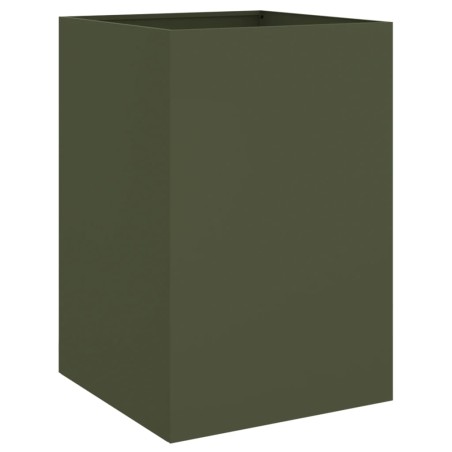 vidaXL Jardinera de acero laminado en frío verde oliva 52x48x75 cm