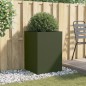 vidaXL Jardinera de acero laminado en frío verde oliva 52x48x75 cm
