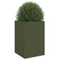 vidaXL Jardinera de acero laminado en frío verde oliva 52x48x75 cm