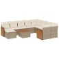 vidaXL Set de sofás de jardín 11pzas con cojines ratán sintético beige vidaXL Set de sofás de jardín 11pzas con cojines ratán sintético beige