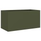 vidaXL Jardinera de acero laminado en frío verde oliva 62x30x29 cm vidaXL Jardinera de acero laminado en frío verde oliva 62x30x29 cm