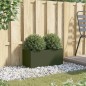 vidaXL Jardinera de acero laminado en frío verde oliva 62x30x29 cm vidaXL Jardinera de acero laminado en frío verde oliva 62x30x29 cm