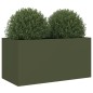 vidaXL Jardinera de acero laminado en frío verde oliva 62x30x29 cm vidaXL Jardinera de acero laminado en frío verde oliva 62x30x29 cm