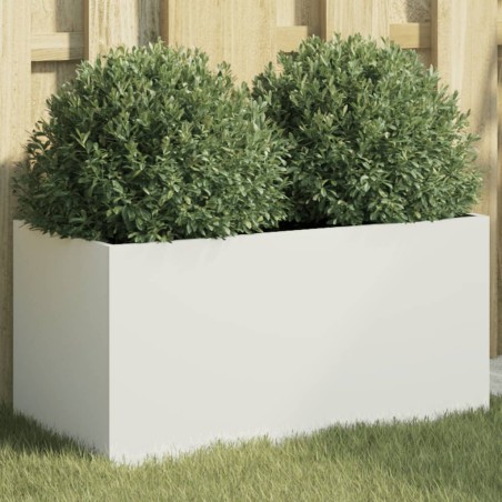 vidaXL Jardinera de acero laminado en frío blanco 62x30x29 cm