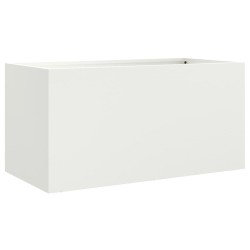 vidaXL Jardinera de acero laminado en frío blanco 62x30x29 cm