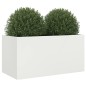 vidaXL Jardinera de acero laminado en frío blanco 62x30x29 cm