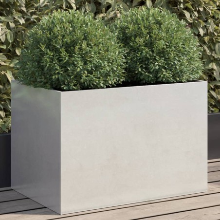 vidaXL Jardinera de acero inoxidable plateado 62x40x39 cm