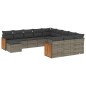 vidaXL Set de sofás de jardín 12 pzas con cojines ratán sintético gris vidaXL Set de sofás de jardín 12 pzas con cojines ratán sintético gris