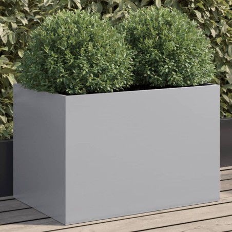 vidaXL Jardinera de acero galvanizado plateado 62x40x39 cm