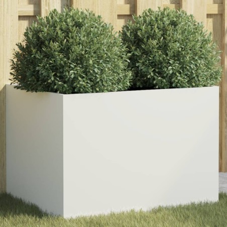 vidaXL Jardinera de acero laminado en frío blanco 62x47x46 cm