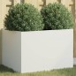 vidaXL Jardinera de acero laminado en frío blanco 62x47x46 cm vidaXL Jardinera de acero laminado en frío blanco 62x47x46 cm