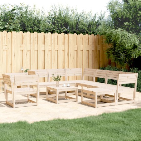 vidaXL Juego de muebles de jardín 8 piezas madera maciza de pino