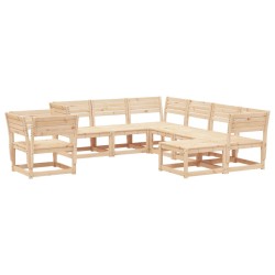 vidaXL Juego de muebles de jardín 8 piezas madera maciza de pino
