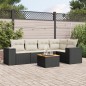 vidaXL Set de sofás de jardín 6 piezas y cojines ratán sintético negro vidaXL Set de sofás de jardín 6 piezas y cojines ratán sintético negro
