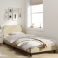 vidaXL Estructura de cama con cabecero de tela color crema 90x200 cm vidaXL Estructura de cama con cabecero de tela color crema 90x200 cm