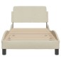 vidaXL Estructura de cama con cabecero de tela color crema 90x200 cm vidaXL Estructura de cama con cabecero de tela color crema 90x200 cm